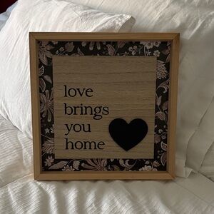 Charming Wall Art with Black Heart Accent